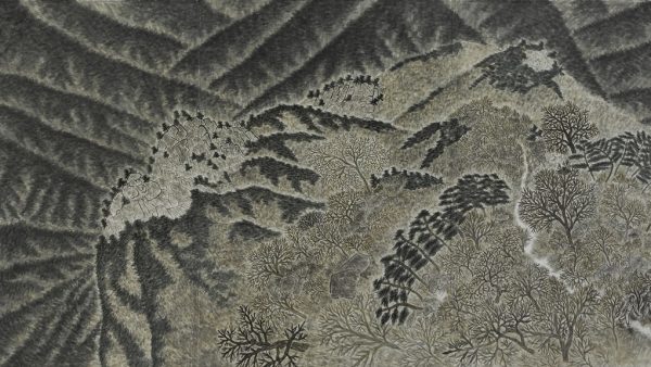 산  450cm x 210cm 장지에 수묵 담채  2008